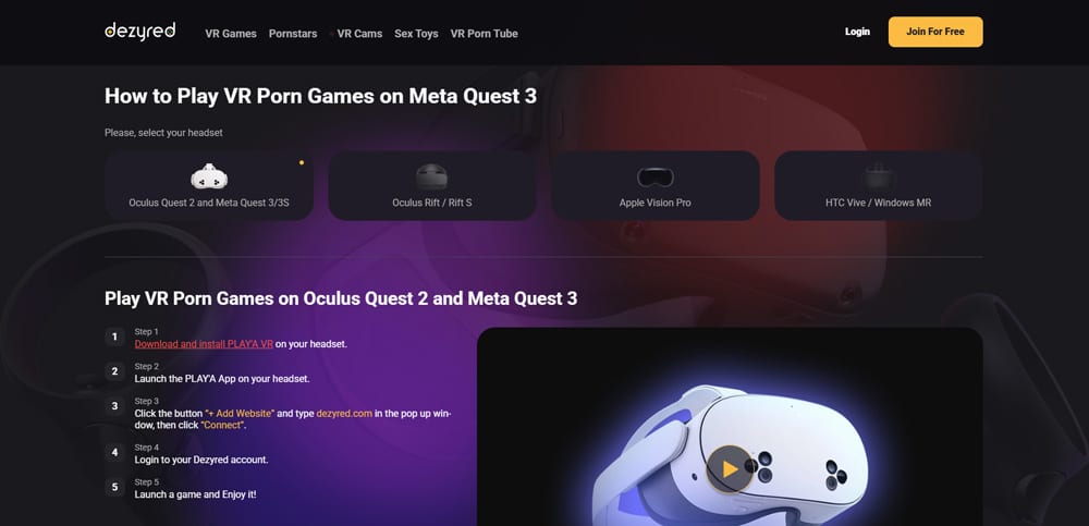 Dezyred casque VR compatible