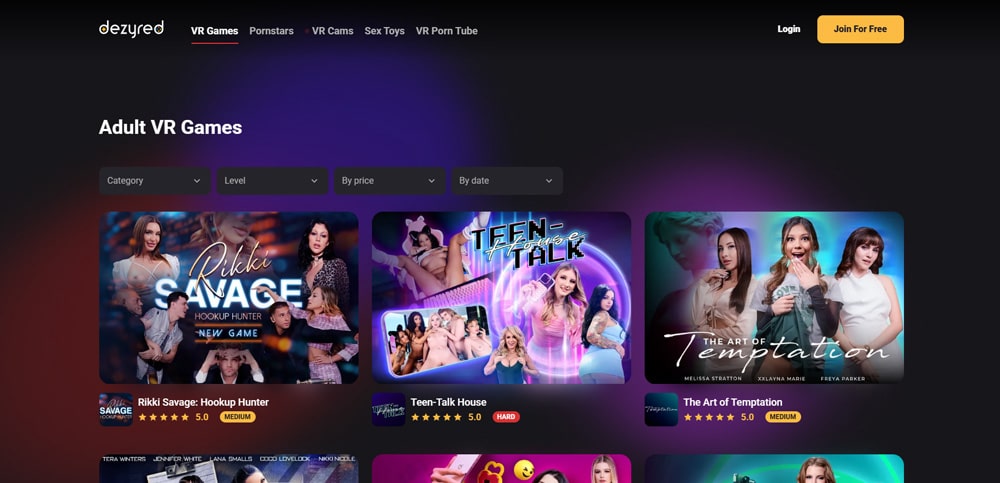 Jeux porno VR sur Dezyred